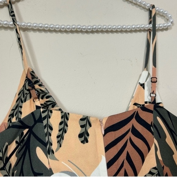 Farm Rio for Anthropologie Palm Leaf Sleeveless Cut Out Mini Dress SIZE MP - Picture 8 of 8